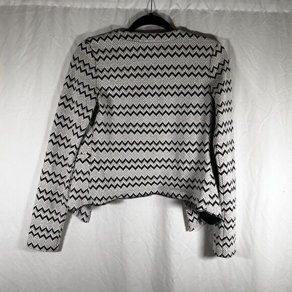 Maurices Cardigan Women's Small White Black Print Open Front Long Sleeve - Picture 7 of 9